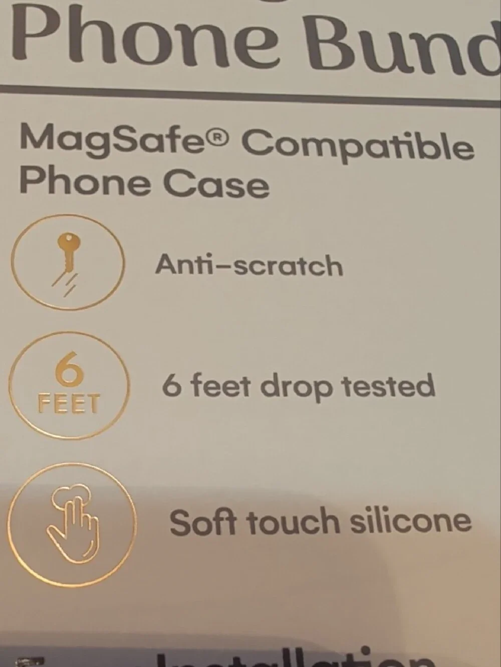 Midnight Shadow Phone Bundle Set: iPhone 15/14/13 - Black Case w Gold Accessorie